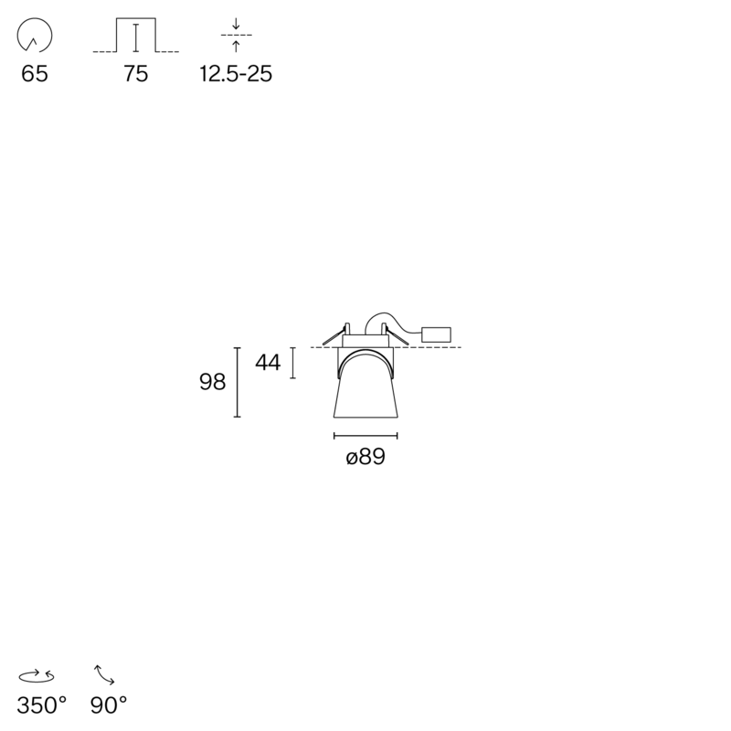 CAST SEMI-RECESSED W261R technical drawing