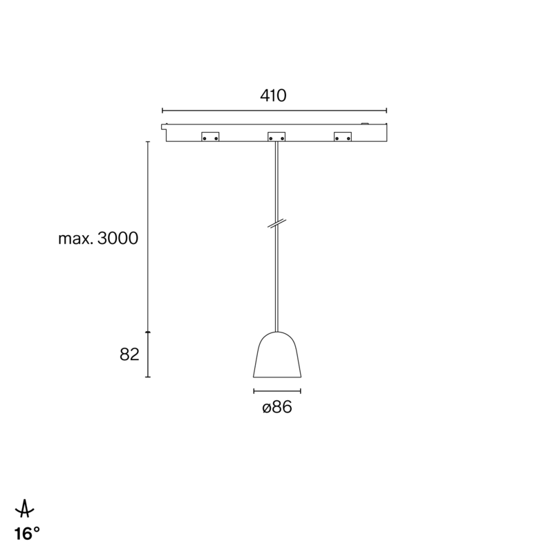 CAST SUSPENDED TRACK W261STR technical drawing