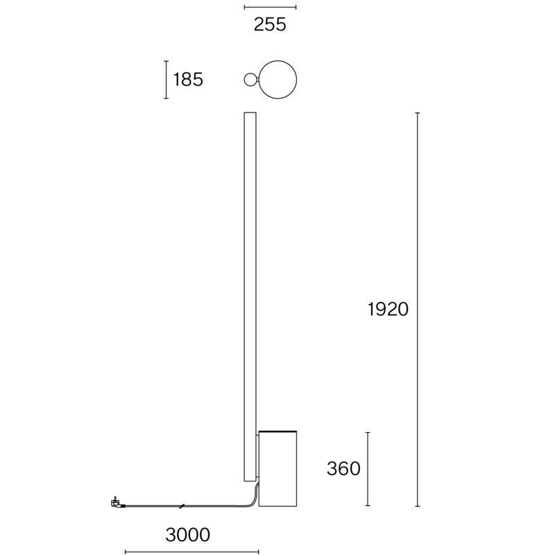 ALTO FLOOR W164F technical drawing