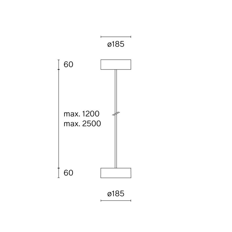 ALTO SUSPENDED W164S1 technical drawing