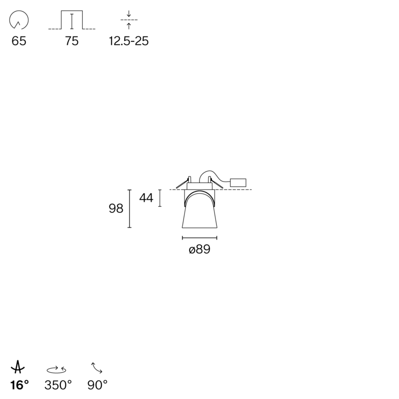 CAST SEMI-RECESSED W261R technical drawing