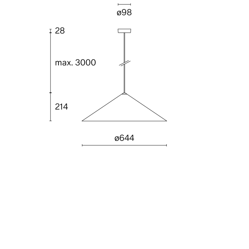 CONE SUSPENDED M W151M3 technical drawing
