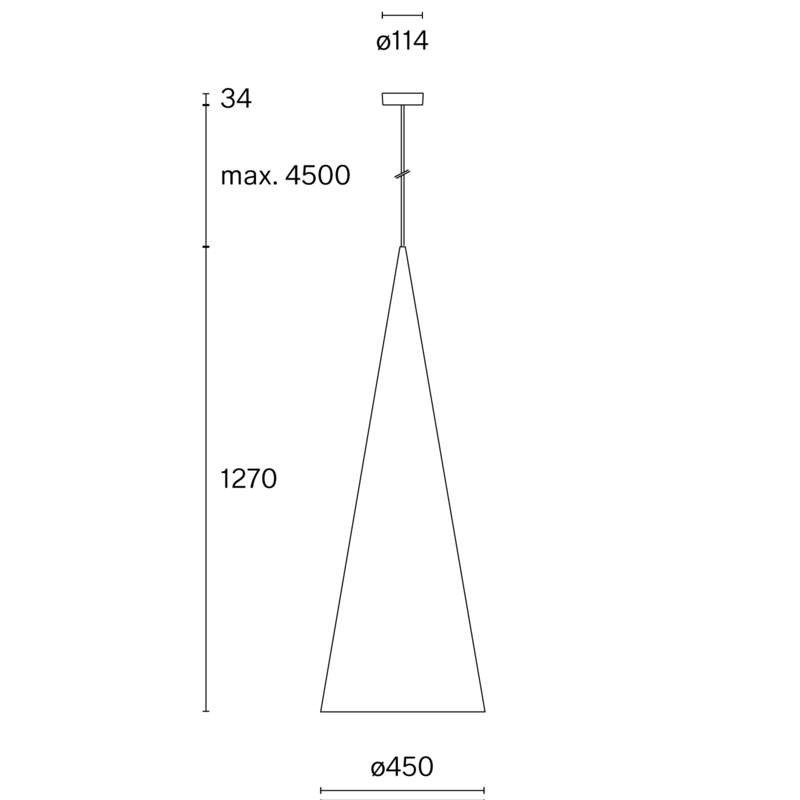 CONE SUSPENDED XL W151XL1 technical drawing
