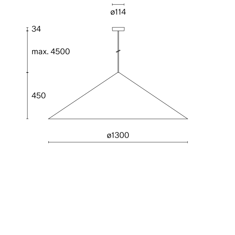 CONE SUSPENDED XL W151XL3 technical drawing