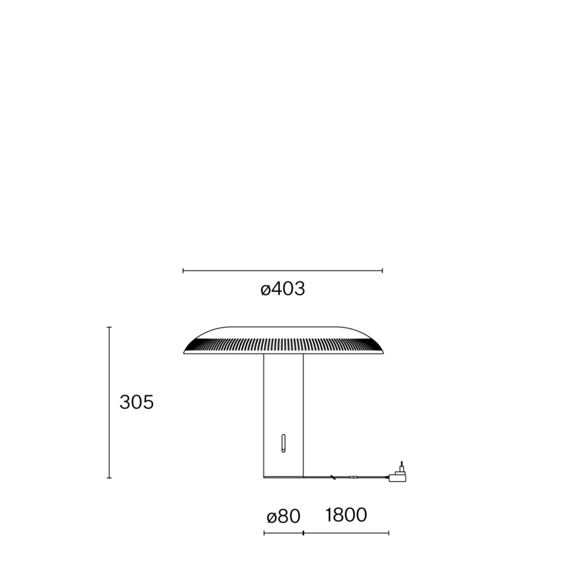 ILUMINA TABLE W203 technical drawing