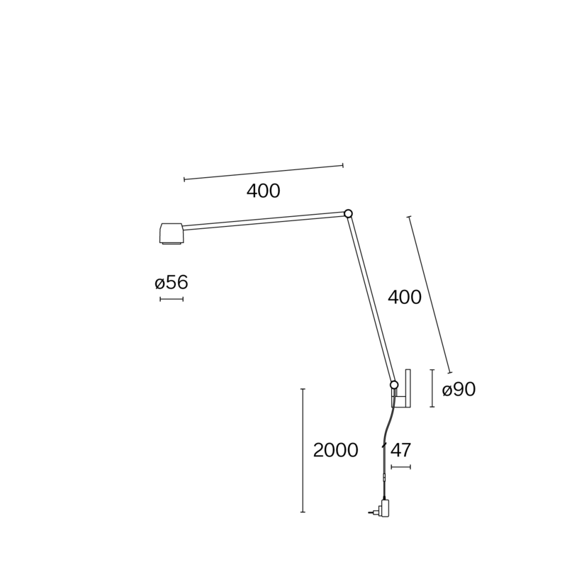 ION BRACKET LONG W225BR2 technical drawing
