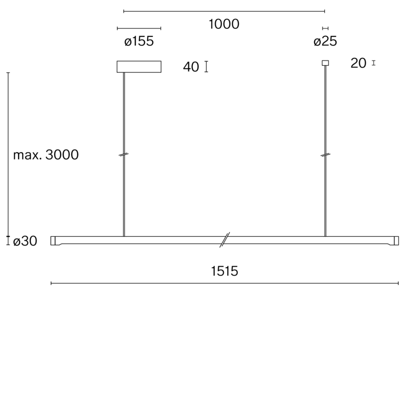 LINIER SUSPENDED W181S1 technical drawing