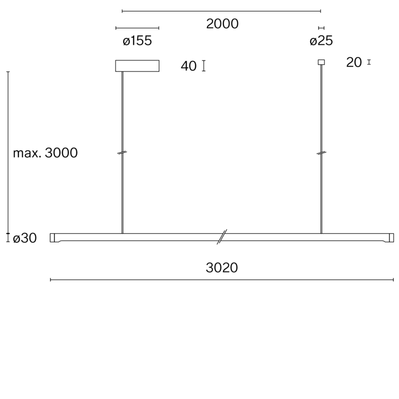 LINIER SUSPENDED W181S2 technical drawing