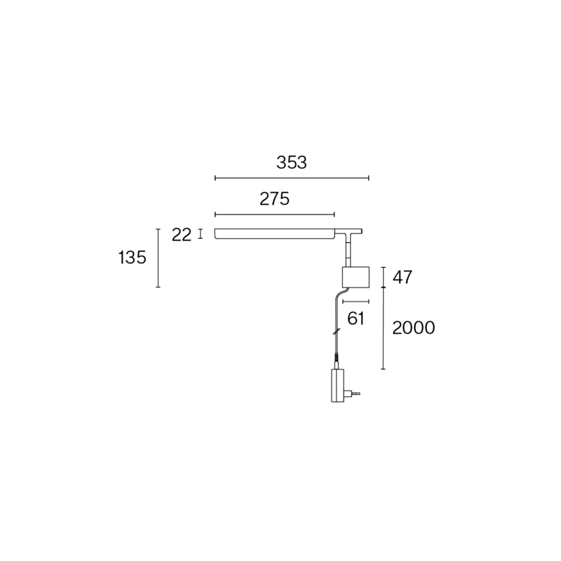 V BRACKET SHORT W263BR1 technical drawing