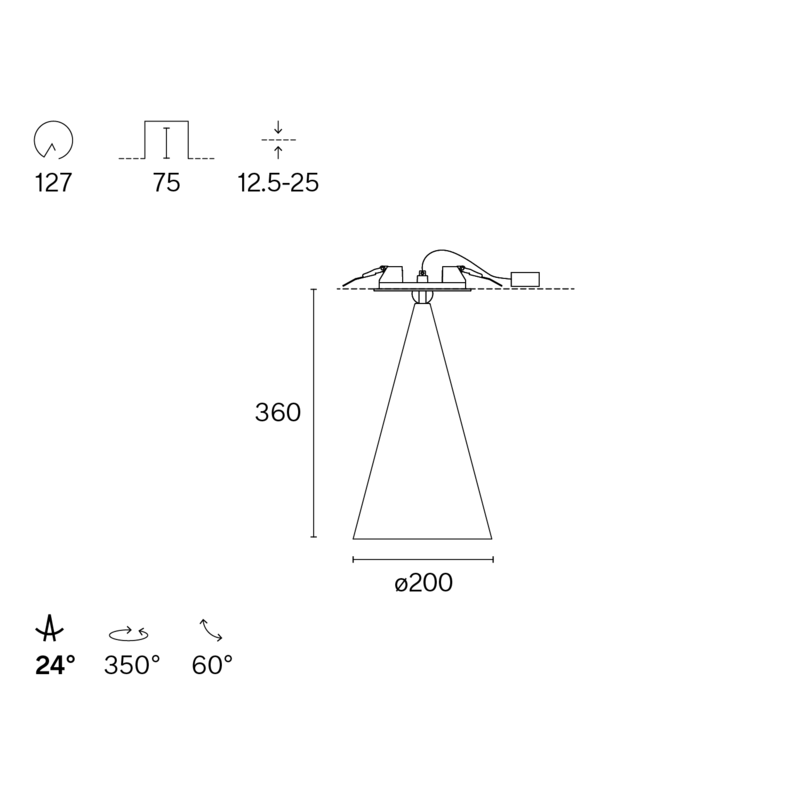 BABEL SEMI-RECESSED W264R1 technical drawing